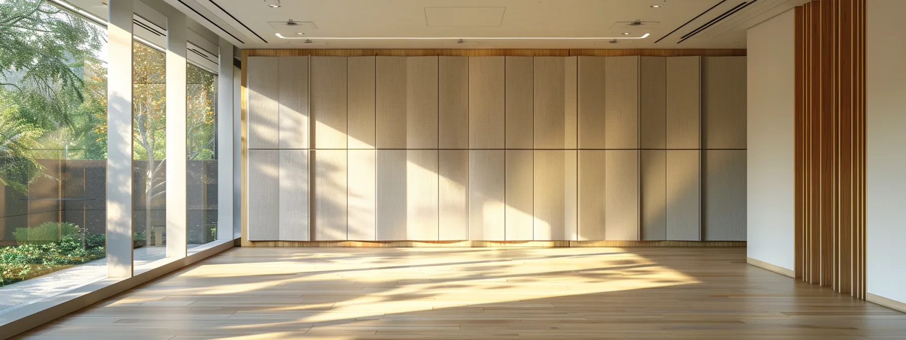 a serene room with soundproof acoustic panels in various thicknesses, promoting peace and quiet in a modern space.