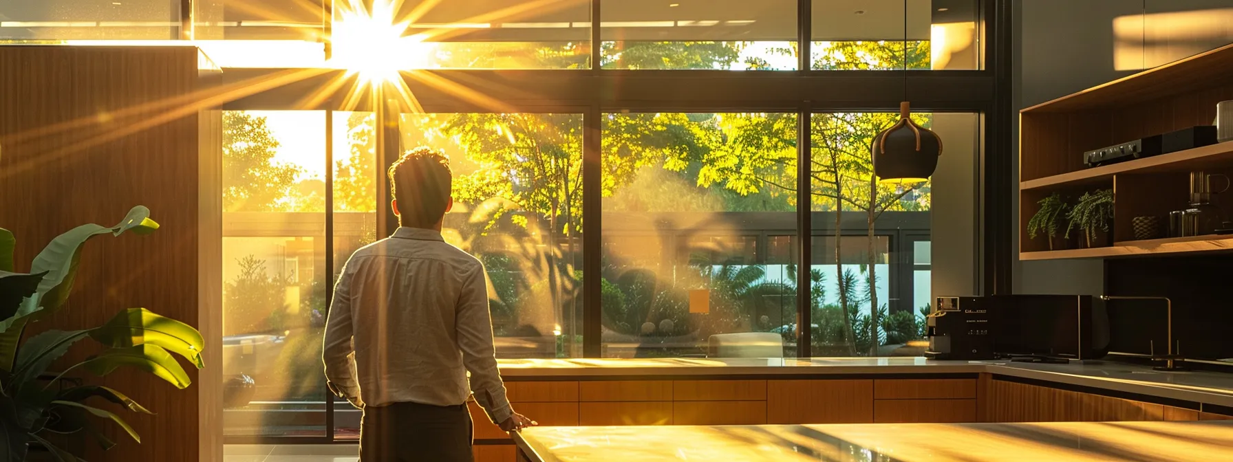 an architect carefully orchestrating a harmonious blend of light, sound, and texture in a modern, sensory-rich environment.