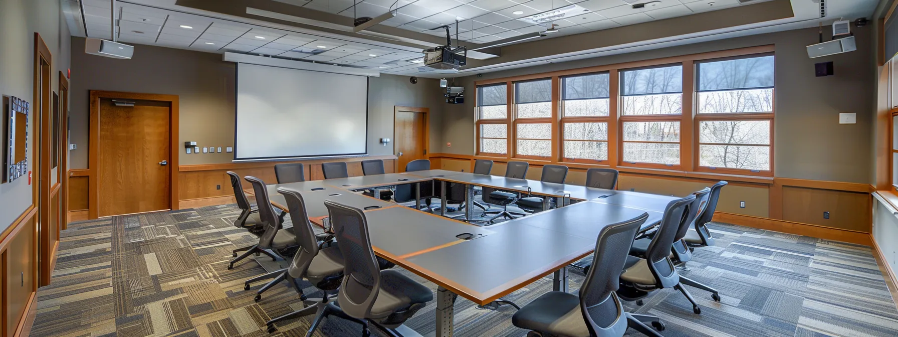 a well-designed conference room with sound panels strategically placed to optimize acoustics for clear communication and productivity during meetings.