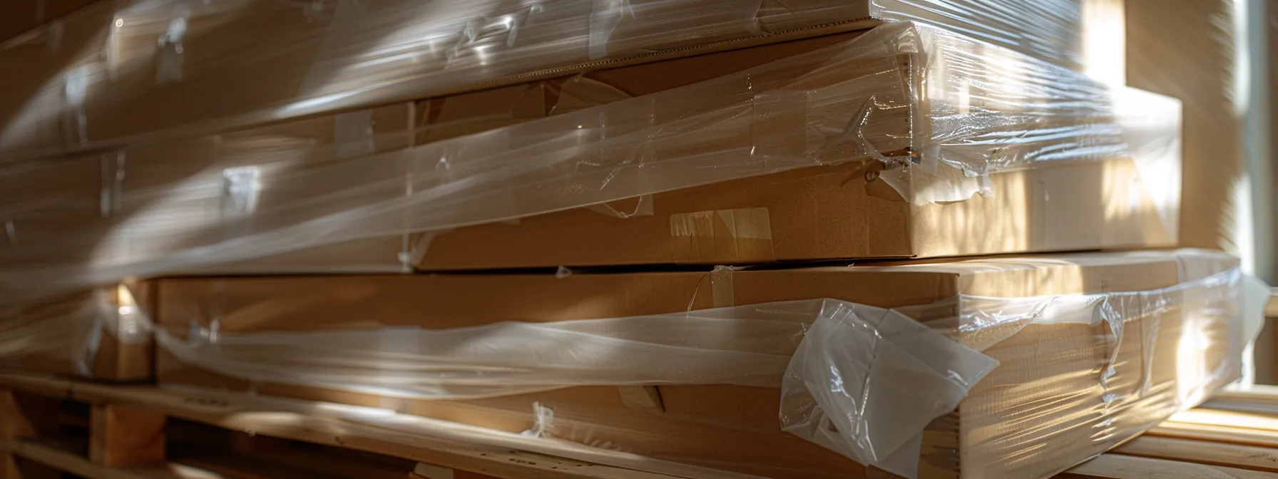 a stack of acoustic panels tightly wrapped in protective packaging, ready for safe transit.