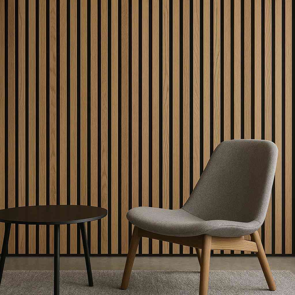 installed acoustic slat wall panels